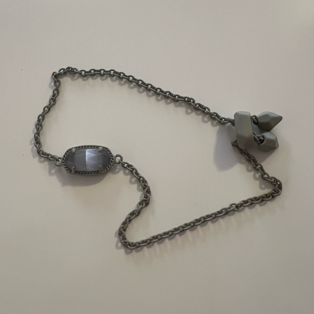 PROTO Kendra Scott Elaina Bracelet in Matte Gray with Slate Cats Eye